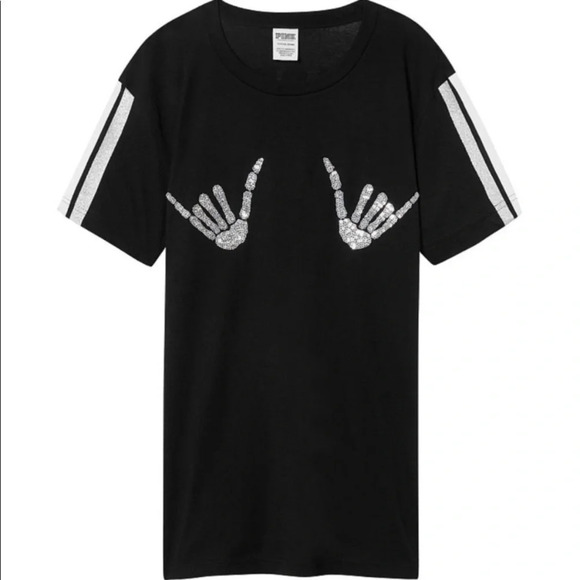VS Pink Halloween “Ghosting You” Bling Tee 👻​​​​​​​​​​ - Picture 1 of 2